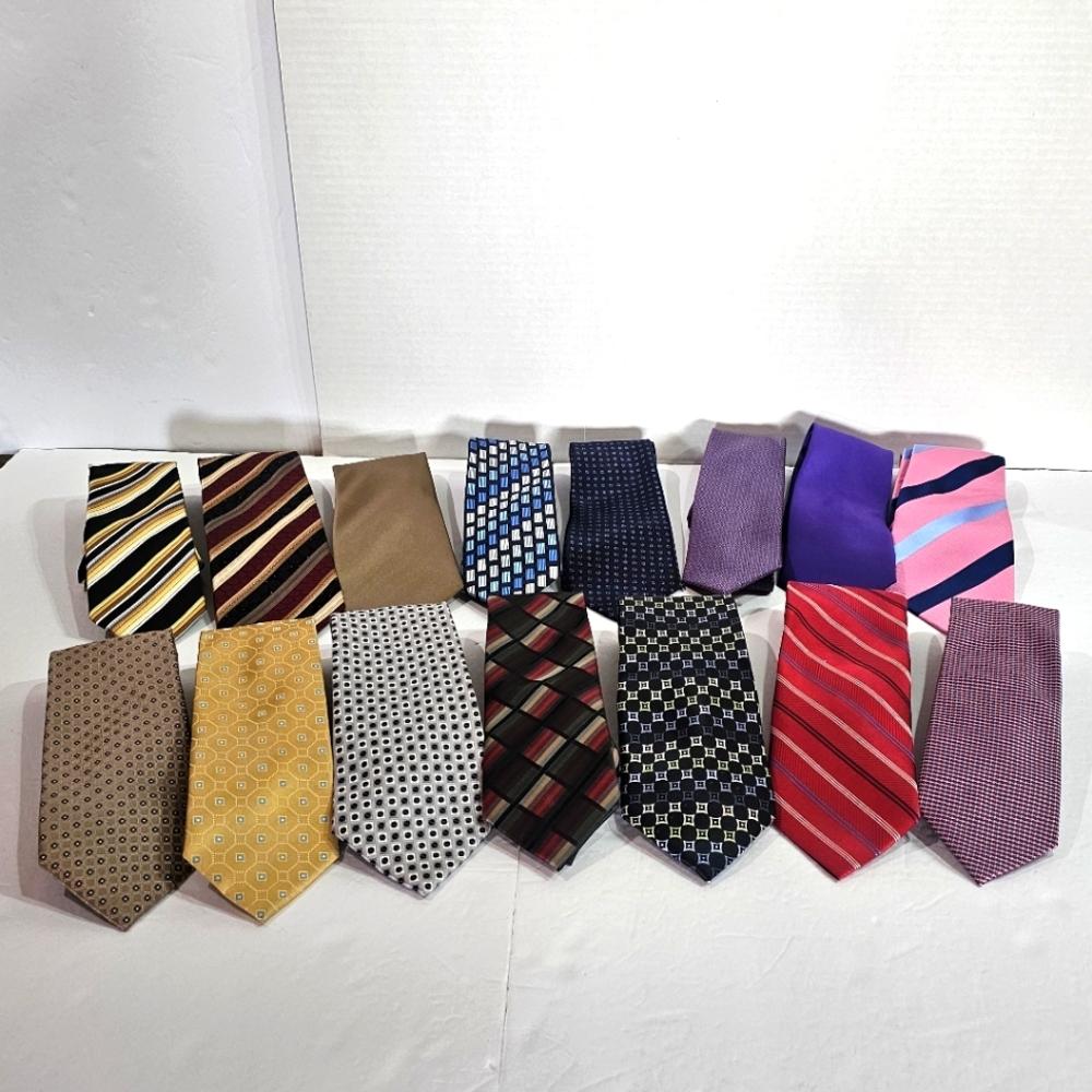 Assorted Mens Ties Lot of 15 Silk Polyester READ For Details
